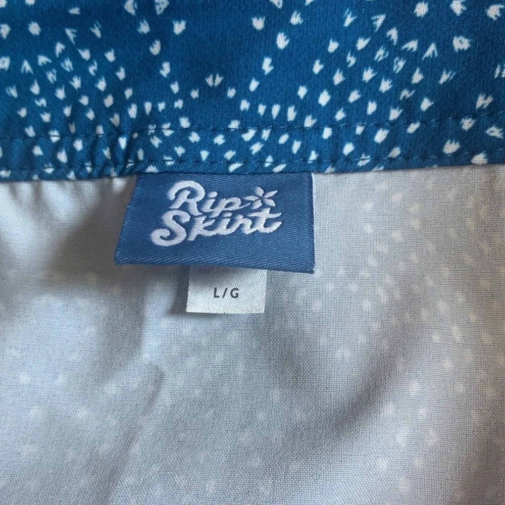 RipSkirt Hawaii Wrap Skirt Womens Large Blue‎ White Medallion Quick Dry Athletic